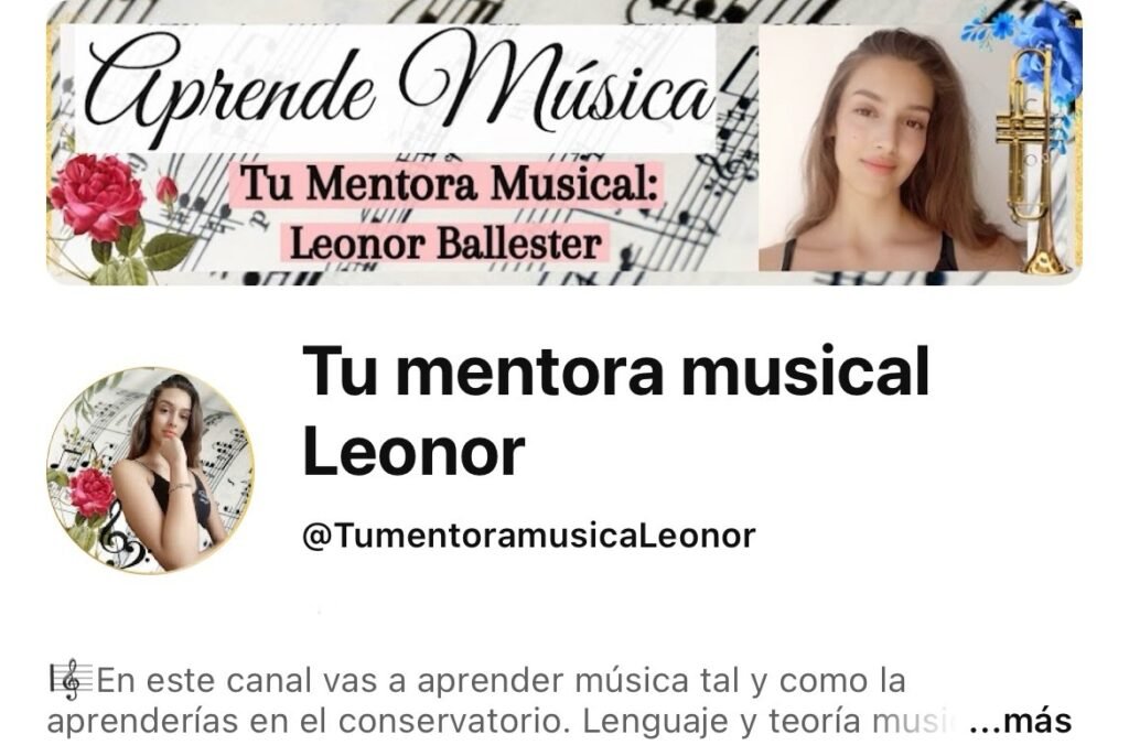 Canal Tu Mentora Musical Leonor para aprender trompeta con resultados reales
