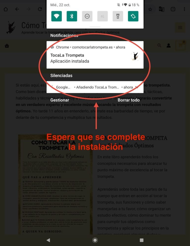 paso 4 android instrucciones app comotocarlatrompeta.es aplicacion
