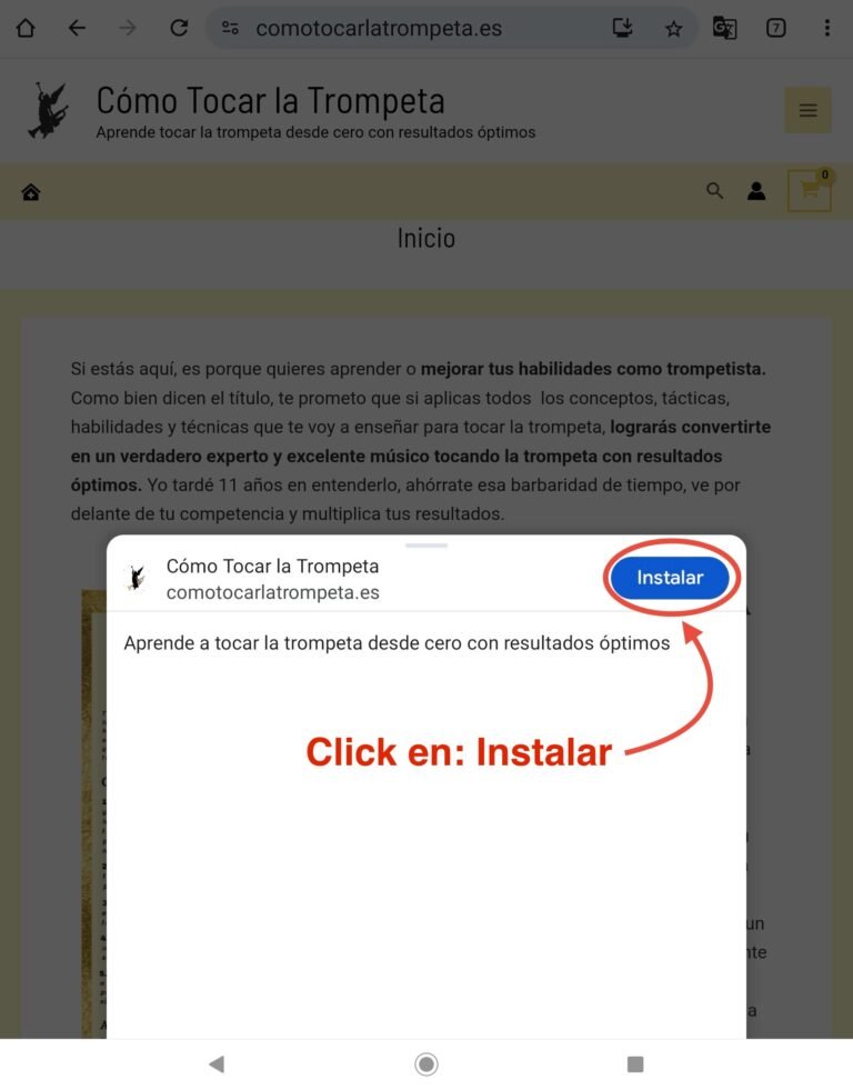 paso 3 android instrucciones app comotocarlatrompeta.es aplicacion