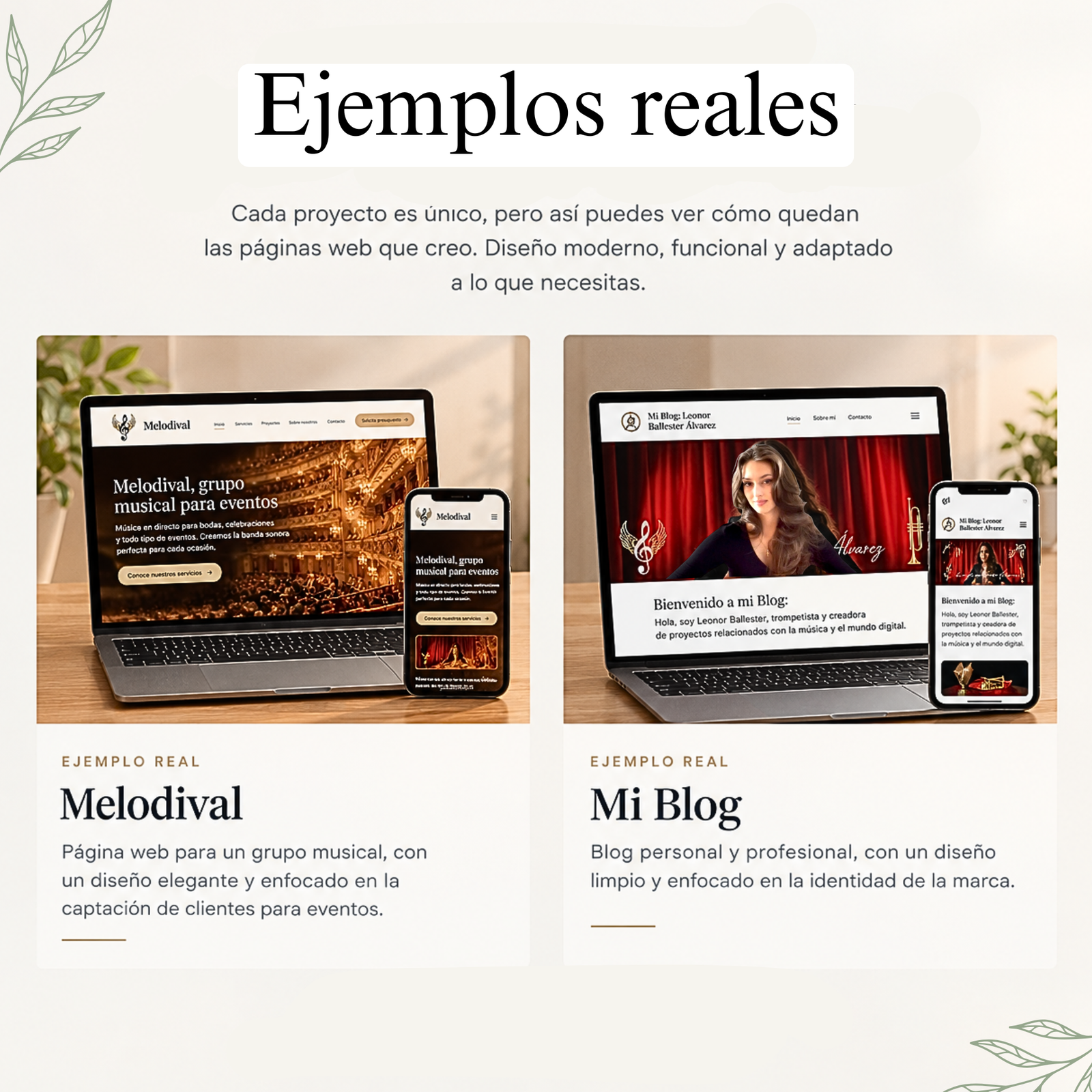Ejemplos reales creación de página web
